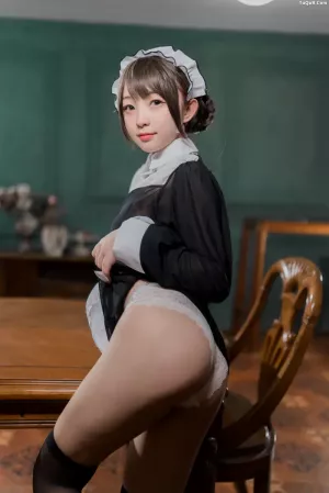 Coser小姐姐_花铃_No.017 – 黑丝透明短裙女仆 [66P]