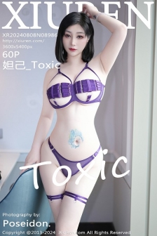 [XiuRen秀人网]No.8986_女神妲己_Toxic性感紫色情趣内衣配白色丝袜秀雪峰美臀诱惑写真60P