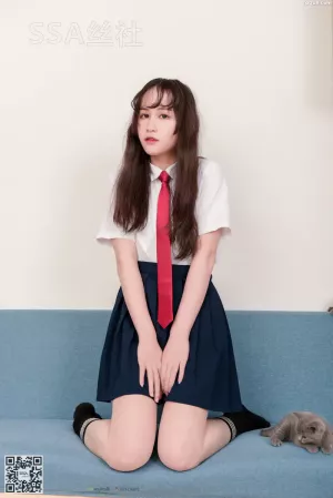 SSA丝社写真 NO.141 丹丹 JK制服黑色半膝袜肉丝  主题写真 [133P]