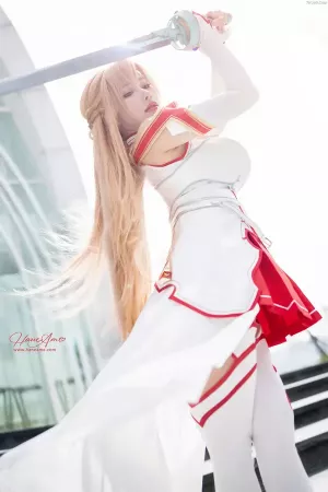 台湾Coser美女雨波_HaneAme-461 - 刀剑神域 亚斯娜 主题写真 [60P]