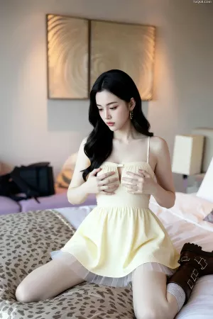 AIG美女_No.362_乐瑶_黄色抹胸短裙 主题写真 [75P]