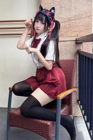 Coser美女不呆猫 NO.048 温泉双马尾JK 主题写真 [22P]