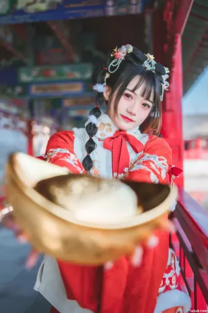 颜值博主_兔子Zzz不吃胡萝卜_No.024 – 可爱新年 主题写真 [26P]