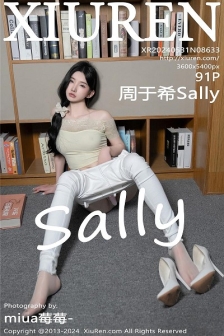 [XiuRen秀人网]No.8633_女神周于希Sally图书馆场景白色长裤露超薄肉丝秀美腿诱惑写真91P