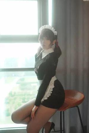 网络美女Natsuko夏夏子-No.038 - 漆黑女仆 主题写真 [50P]