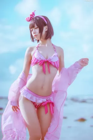 台湾Coser美女_沖田凜花Rinka_No.033 – 加藤恵 水着 [14P]