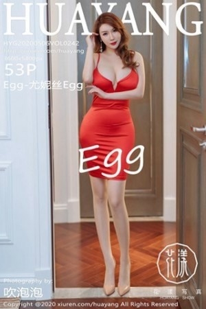 [HuaYang花漾]Vol.242_女神Egg-尤妮丝私房猩红吊裙配肉丝裤袜秀丰胸肥臀诱惑写真53P