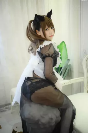 Coser美女Nyako喵子 NO.015 透明女仆 主题写真 [50P]
