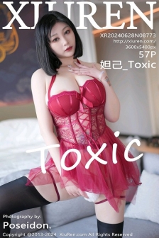 [XiuRen秀人网]No.8773_女神妲己_Toxic性感红色薄纱情趣服饰配黑长筒袜秀美臀诱惑写真57P