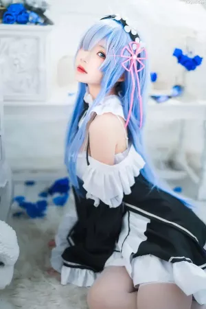 动漫博主桜桃喵No.175 - 长发蕾姆02 主题写真 [44P]