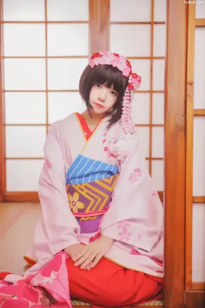 动漫博主桜桃喵No.034 - 加藤惠 和服 主题写真 [23P]