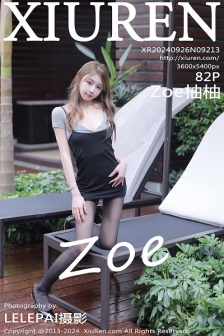 [XiuRen秀人网]No.9213_模特Zoe柚柚性感黑灰色连衣短裙配黑丝裤袜秀凹凸身材诱惑写真82P
