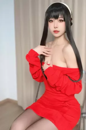 Coser美女布丁大法 NO.151 – 红色露屁衣 主题写真 [45P]
