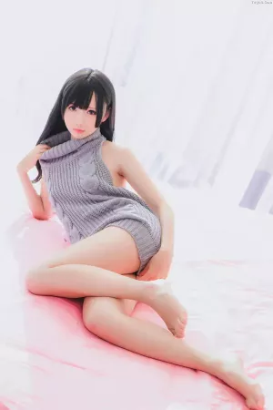 Coser美女面饼仙儿 NO.006 露背毛衣 主题写真 [41P]