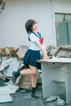 Coser美女蠢沫沫No.032 – 天台JK 主题写真 [40P]