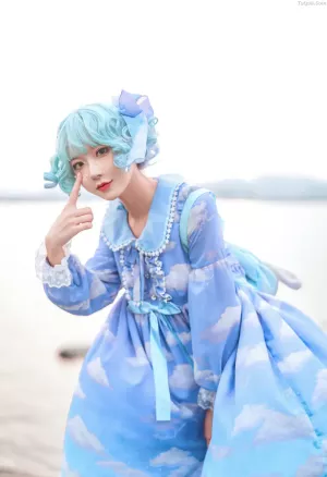 动漫博主_阿包也是兔娘_No.016 – lolita蓝裙 主题写真 [9P]