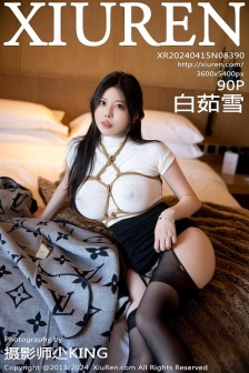 [XiuRen秀人网]No.8390_模特白茹雪私房捆绑艺白色轻透衣配黑丝吊袜秀丰腴身材诱惑写真90P