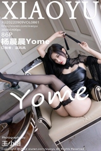[XiaoYu画语界]Vol.861_女神杨晨晨Yome黑色皮质吊带短裙半脱露黑色蕾丝内衣诱惑写真86P