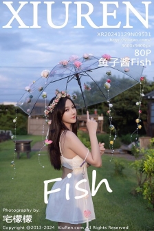 [XiuRen秀人网]No.9531_模特鱼子酱Fish花朵主题白色吊带配原色丝袜秀曼妙身姿诱惑写真80P