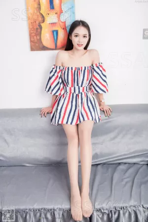 SSA丝社写真 NO.048 兰兰 沙发上的条纹裙 主题写真 [122P]