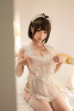 Coser美女蠢沫沫No.152 – 真爱版 爱心围裙 主题写真 [50P]