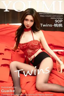 [YOUMI尤蜜荟] 2026.01.09 VOL.1198 Twins-桃桃 红色情趣内衣 [90P]