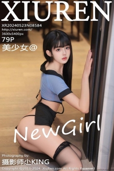 [XiuRen秀人网]No.8584_新人模特美少女@性感浅蓝色T恤配短裙露黑丝袜秀美腿诱惑写真79P