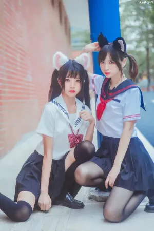 Coser美女疯猫ss No.002 - JK百合2 - 桜桃喵&疯猫ss 主题写真 [33P]