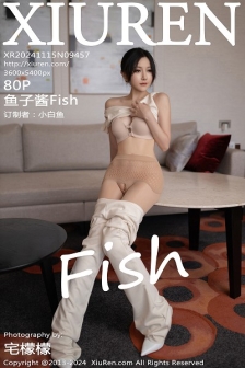 [XiuRen秀人网]No.9457_模特鱼子酱Fish职场主题浅色服饰配超薄肉丝秀曼妙身姿诱惑写真80P