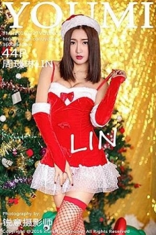 [YouMi尤蜜荟]Vol.002_嫩模周琰琳LIN艳红圣诞服饰红丝渔网配丁字裤诱惑写真44P