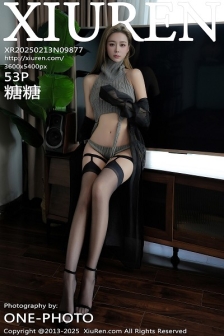 [XiuRen秀人网]No.9877_模特糖糖?性感灰色毛衣服饰配黑丝吊袜秀曼妙身姿迷人诱惑写真53P
