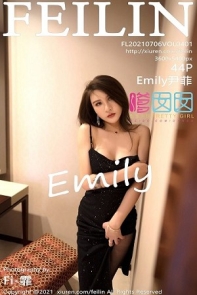 [FeiLin嗲囡囡]VOL.401_女神Emily尹菲私房典雅黑色吊裙配超薄黑丝裤袜极致魅惑写真44P