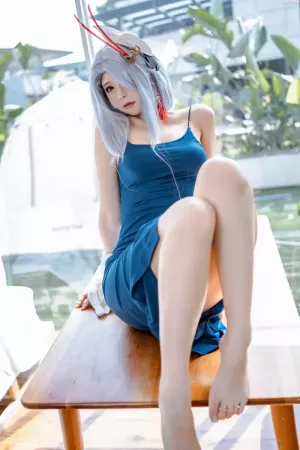 Coser美女Quan冉有点饿No.024 – 原神 申鹤 同人礼服 主题写真 [54P]